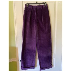 The Kooples PURPLE CORDUROY PANTS WITH LOOSE-FIT